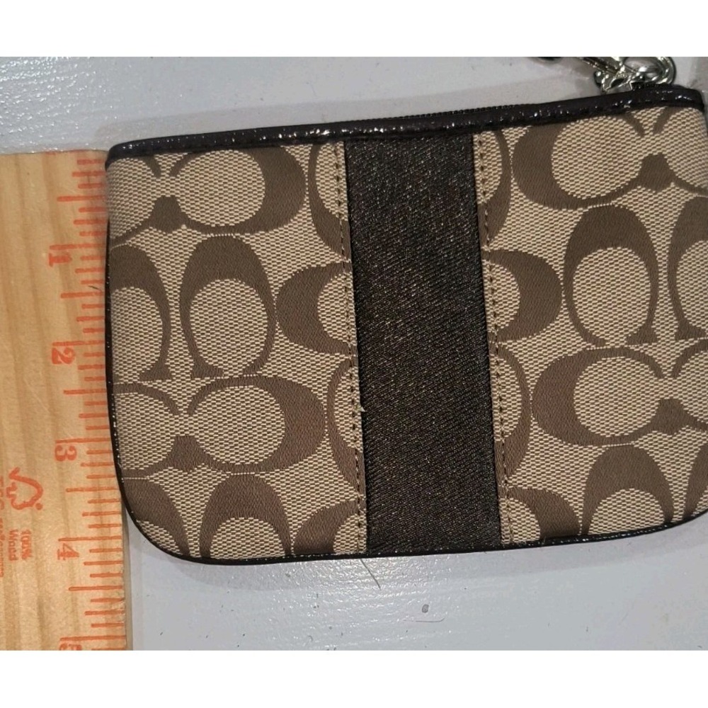 Coach Wristlet Wallet Signature Stripe Brown New With Tags F51158 - Picture 4 of 7